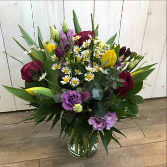 Blumenstrauss Fr&uuml;hling gelb / pink