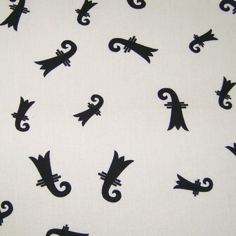 Baumwolldruck Baslerstab schwarz