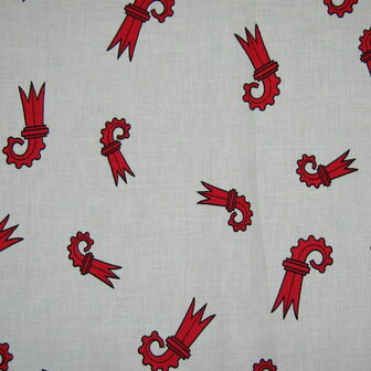 Baumwolldruck Baslerstab rot