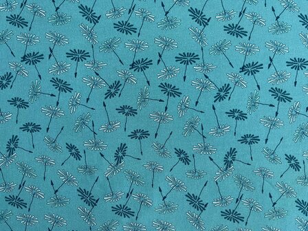 Baumwolljersey Pusteblumen blau