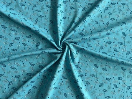 Baumwolljersey Pusteblumen blau