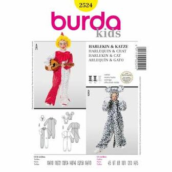 Burda Schnittmuster, Kinder Harlekin und Katze