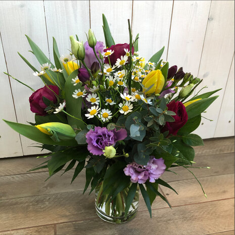 Blumenstrauss Fr&uuml;hling gelb / pink