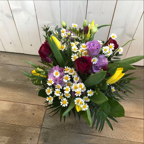 Blumenstrauss Fr&uuml;hling gelb / pink