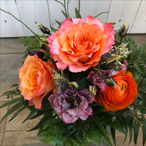 Blumenstrauss orange / violett