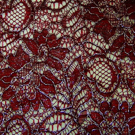 Spitzenstoff Blumen bordeaux