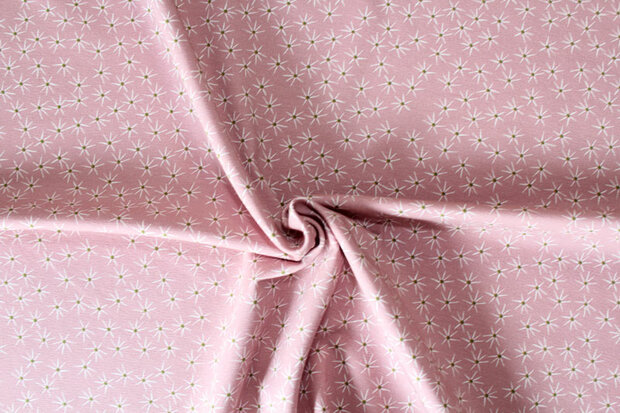 Baumwolljersey Blumen rosa