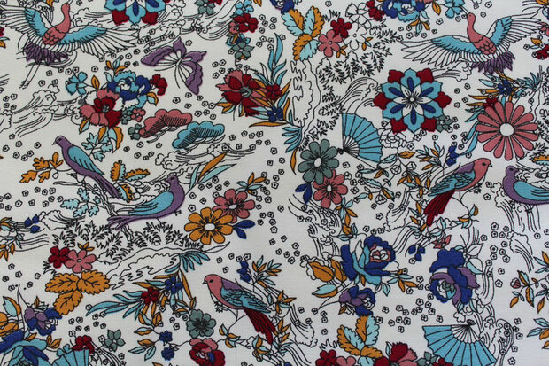 Baumwolljersey Japanese scenery