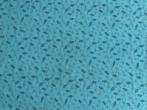 Baumwolljersey Pusteblumen blau