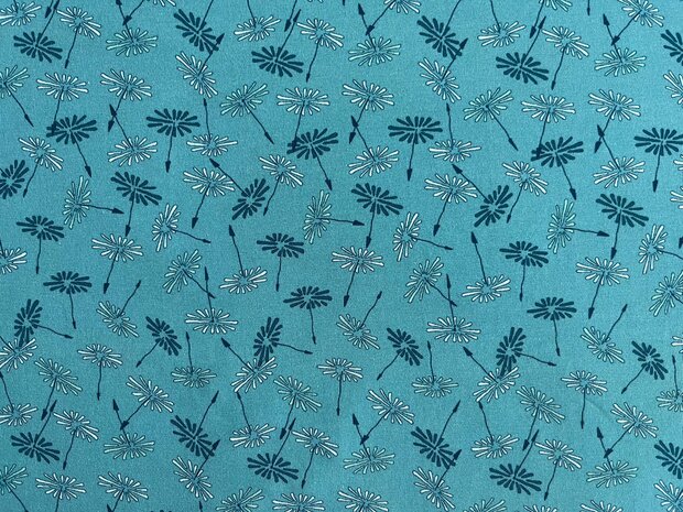 Baumwolljersey Pusteblumen blau