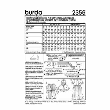 Burda Schnittmuster, Rotk&auml;ppchen und Prinzessin
