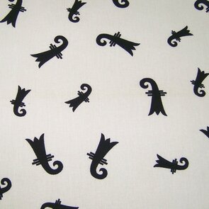 Baumwolldruck Baslerstab schwarz