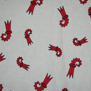 Baumwolldruck Baslerstab rot