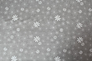 Baumwolljersey Blumen grau