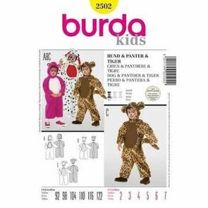 Burda Schnittmuster, Kinder Hund, Panter und Tiger